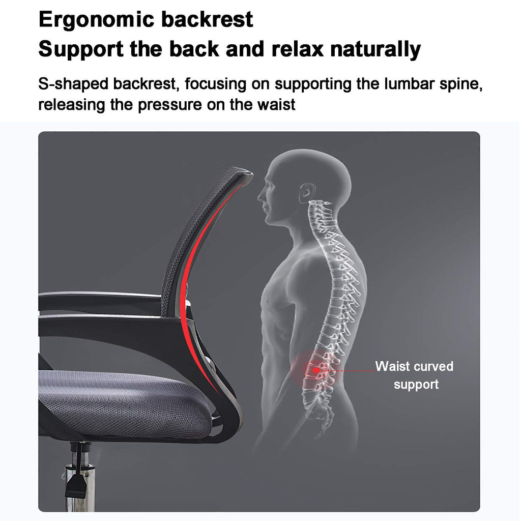 Orange Mesh Ergonomic Office Chair with Lumbar Support N293036