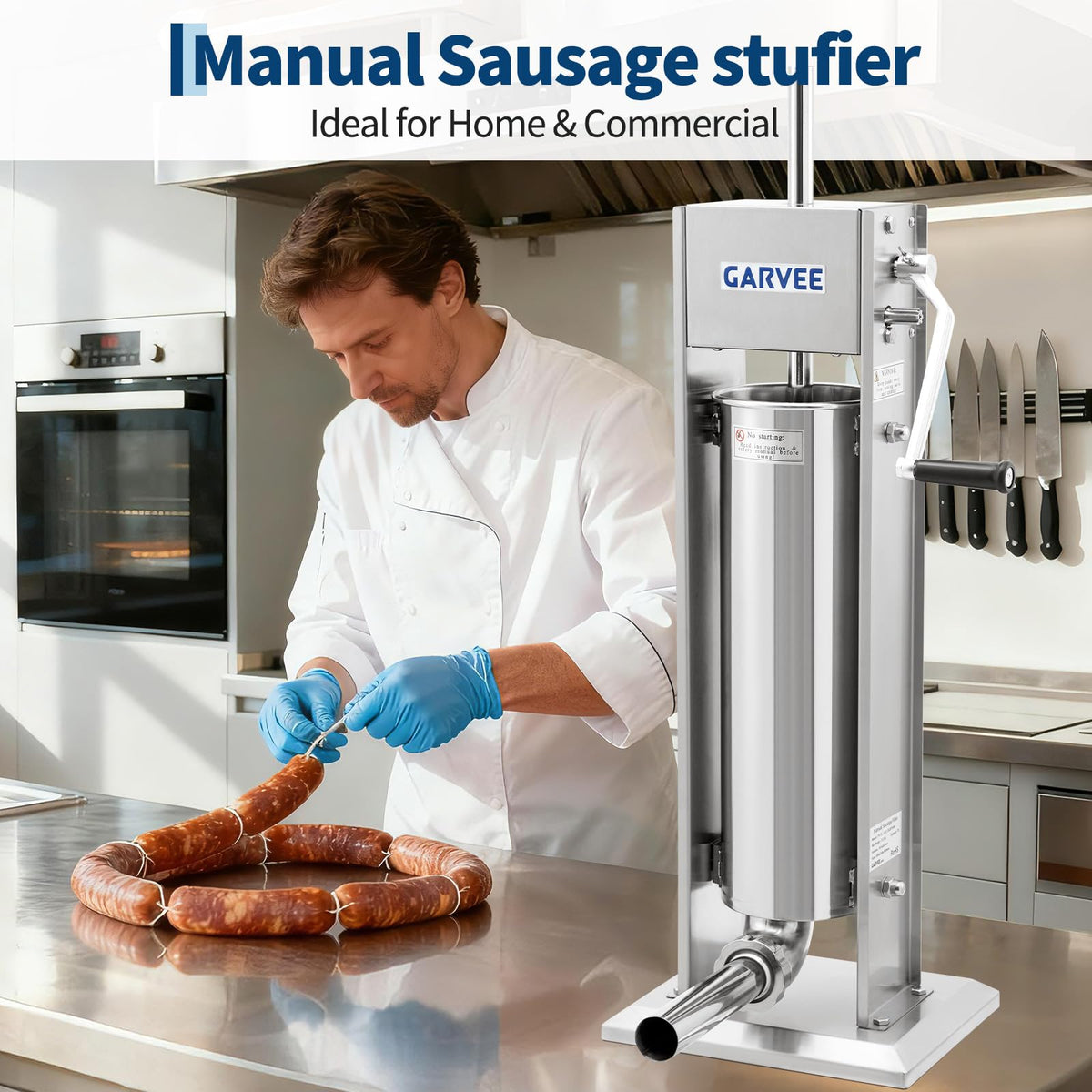 7 L 2-Speed Vertical Sausage Stuffer E6878