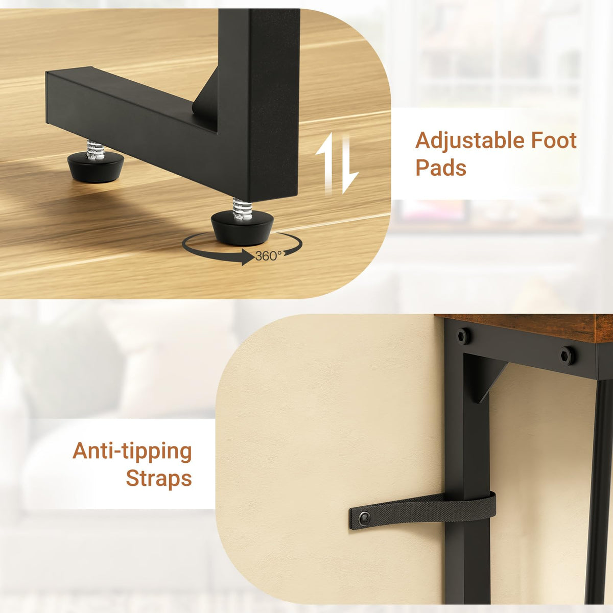 63 Inch Narrow Console Table with 2 Power Outlets R93833