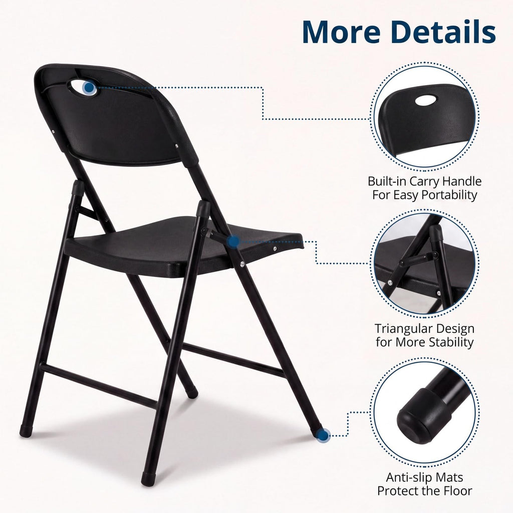 Black Plastic Folding Chairs 10 Pack A5119