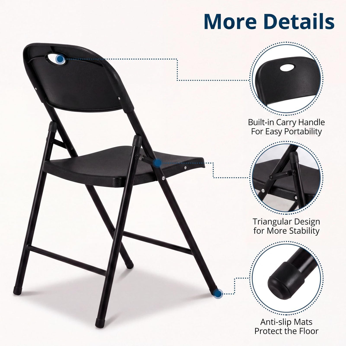 Black Plastic Folding Chairs 10 Pack A5119