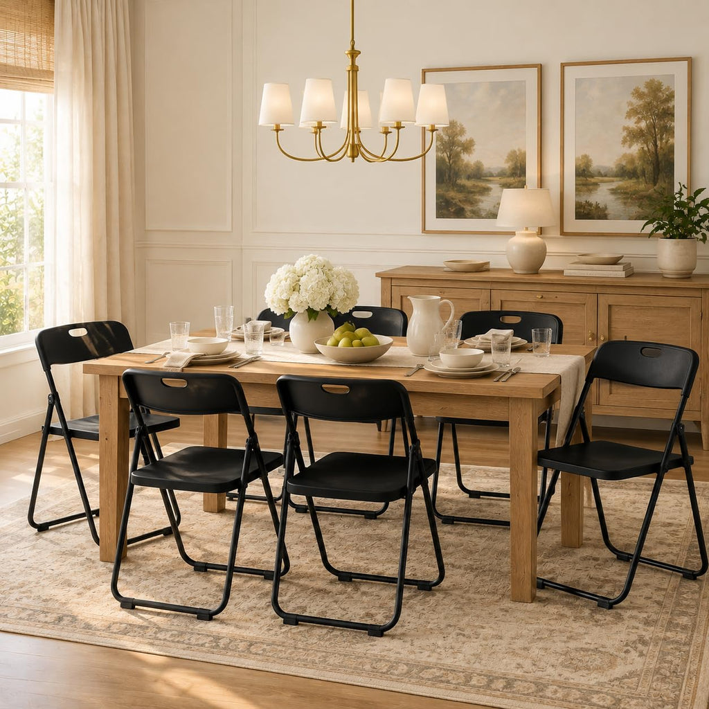 Black Plastic Folding Chairs E218451