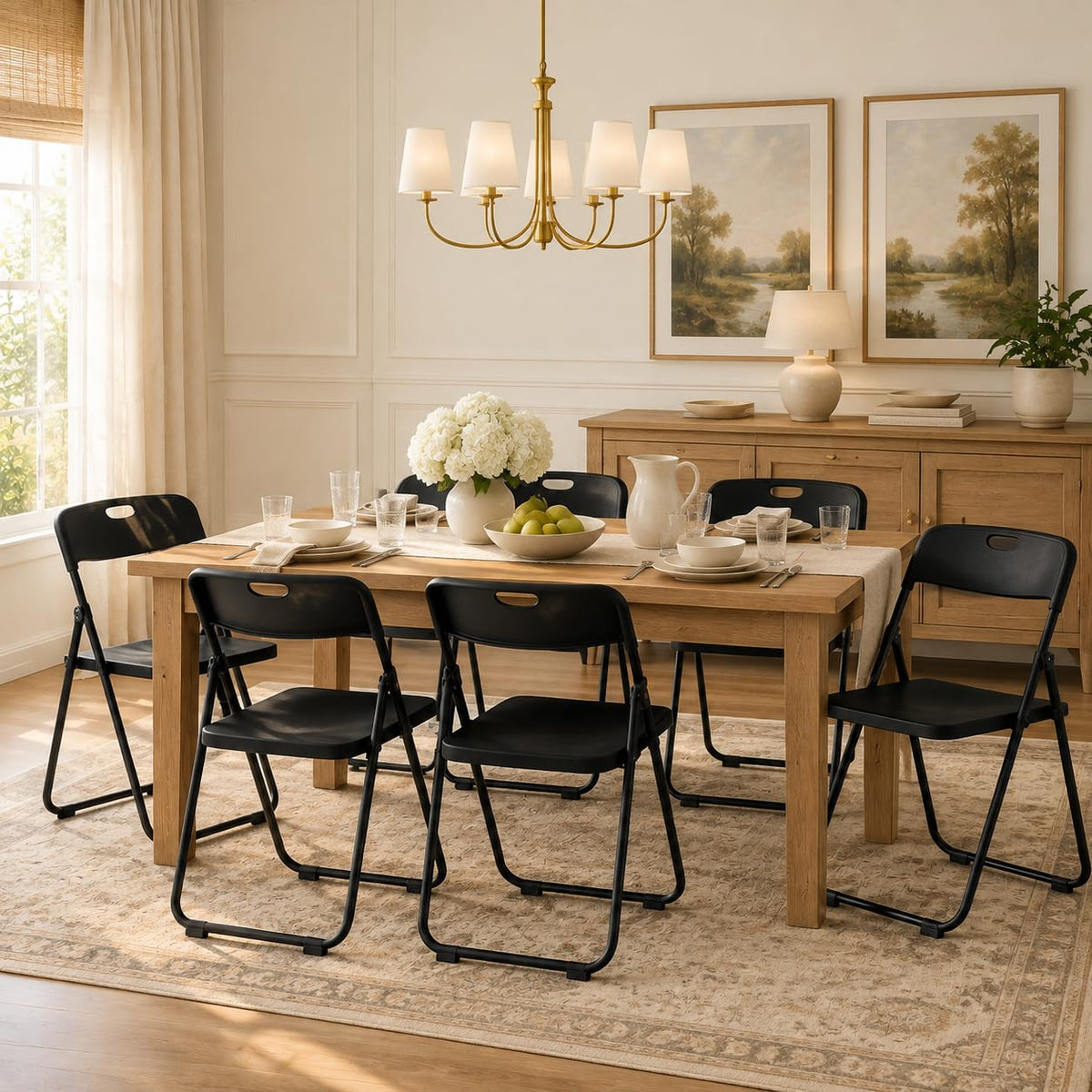 Black Plastic Folding Chairs E218451
