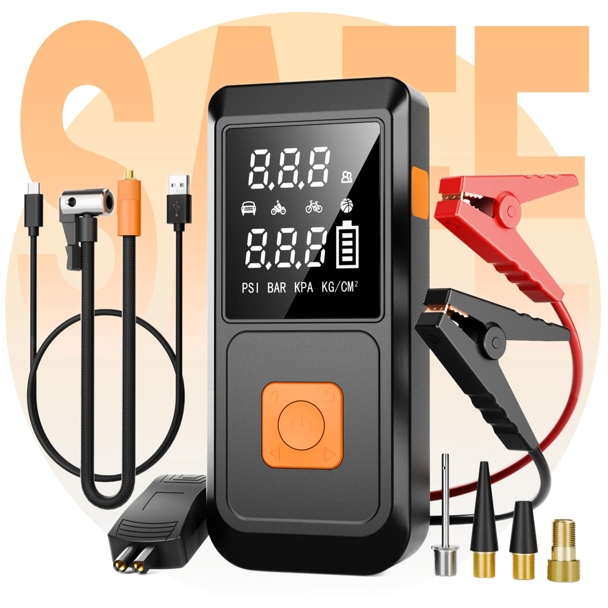 Car Battery Jump Starter with Air Compressor 4000A 150PSI 20000mAh G681265