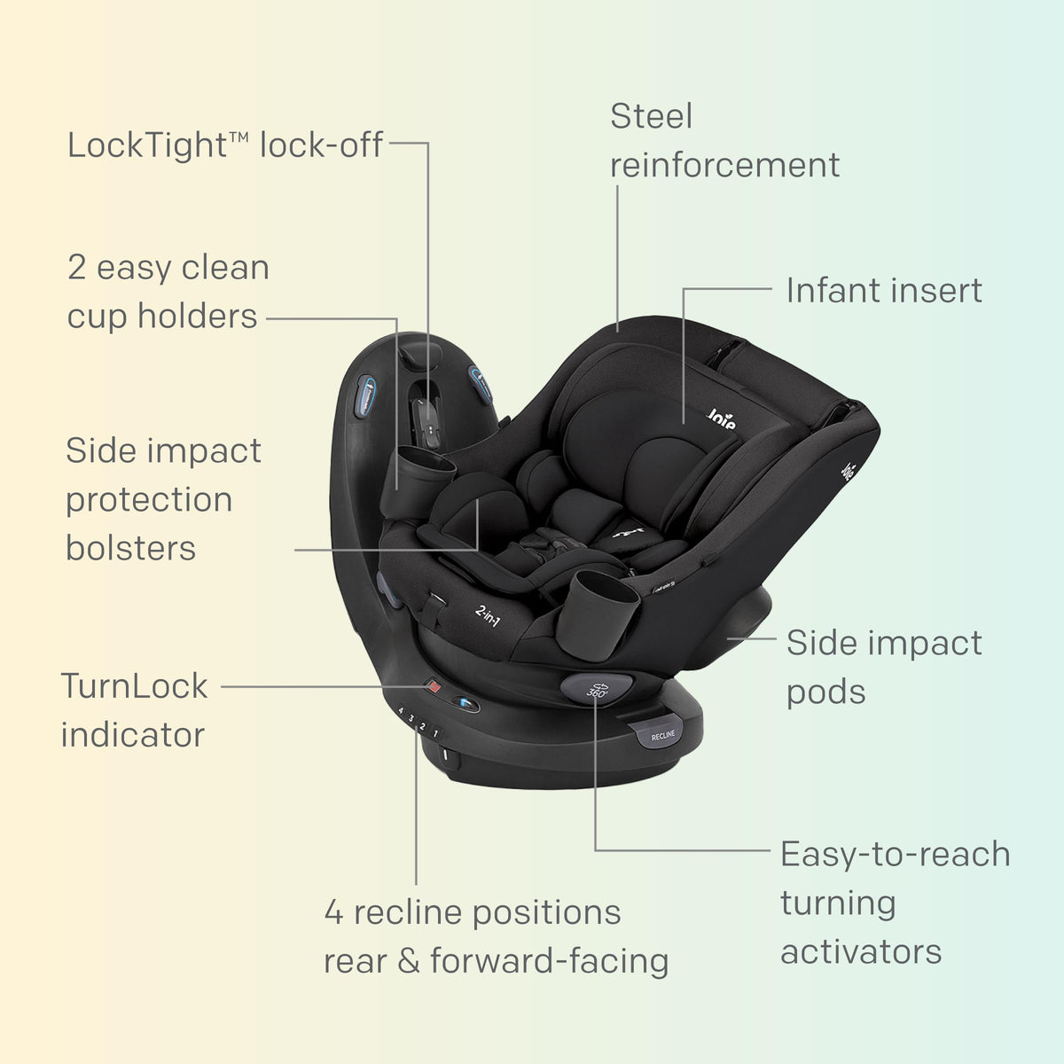 2-in-1 Rotating Convertible Car Seat K6950