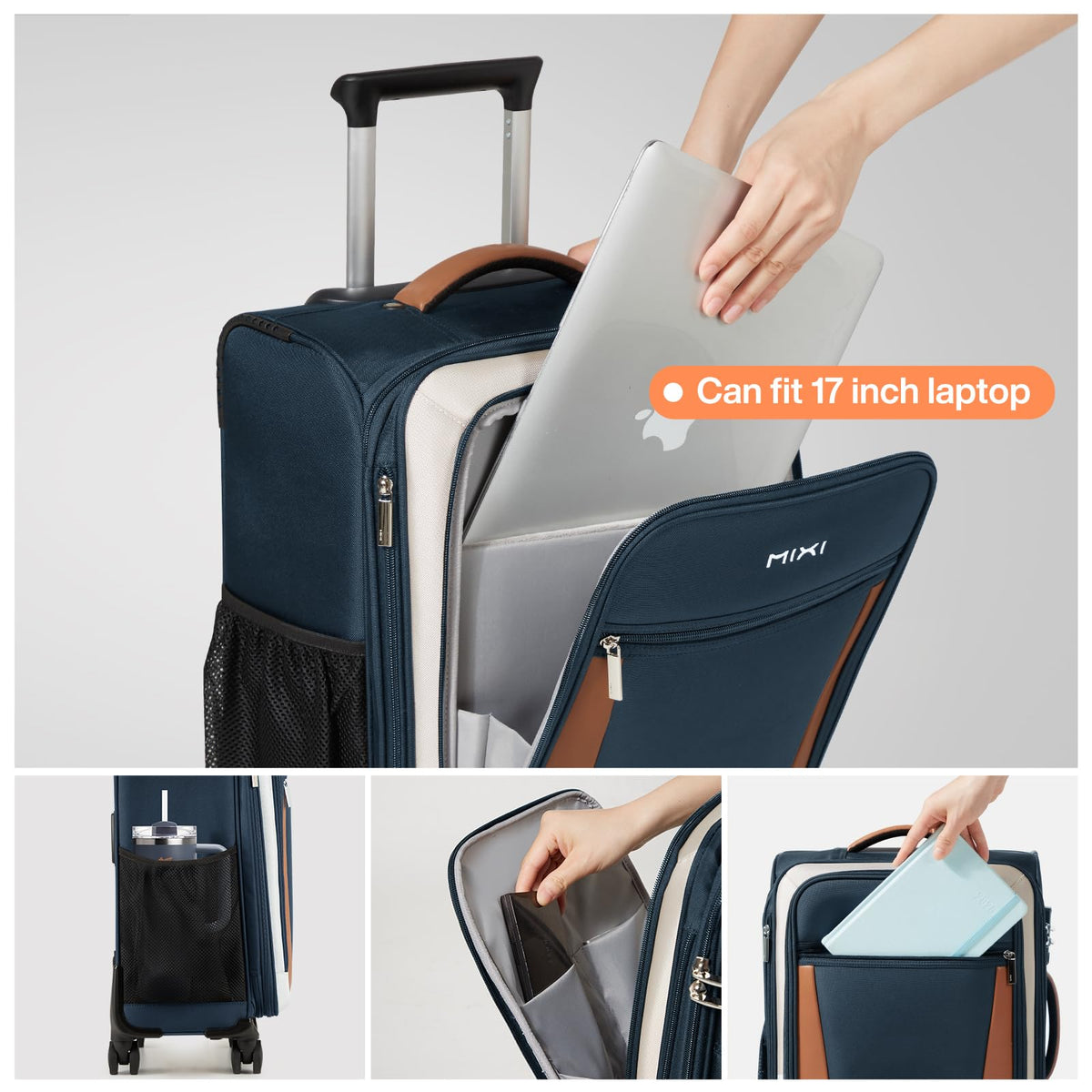 20 Inch Expandable Softside Carry On Luggage with Front Pocket B52993