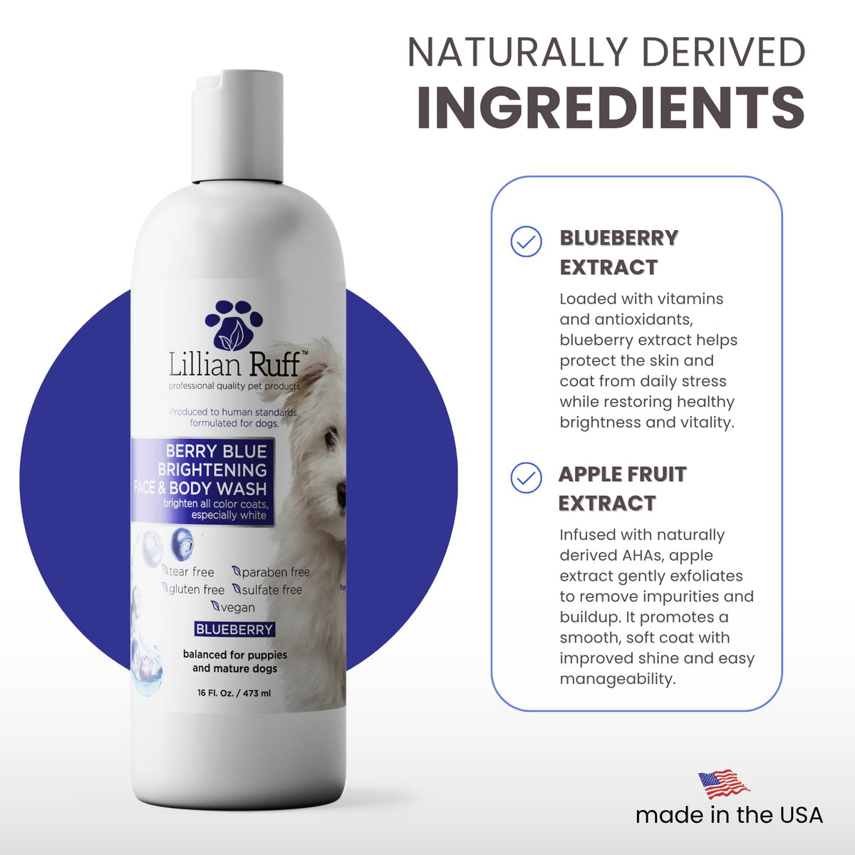 Berry Blue Brightening Pet Shampoo 16oz A5461