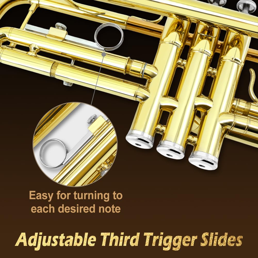 Standard Trumpet Set with Carrying Case 7C Mouthpiece Brass T595919