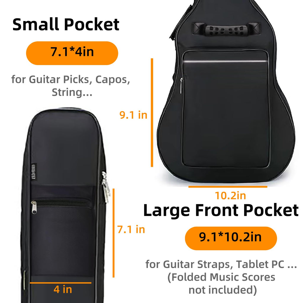 3/4 Size 36 Inch Acoustic Guitar Case Soft Padded Waterproof Gig Bag N98690