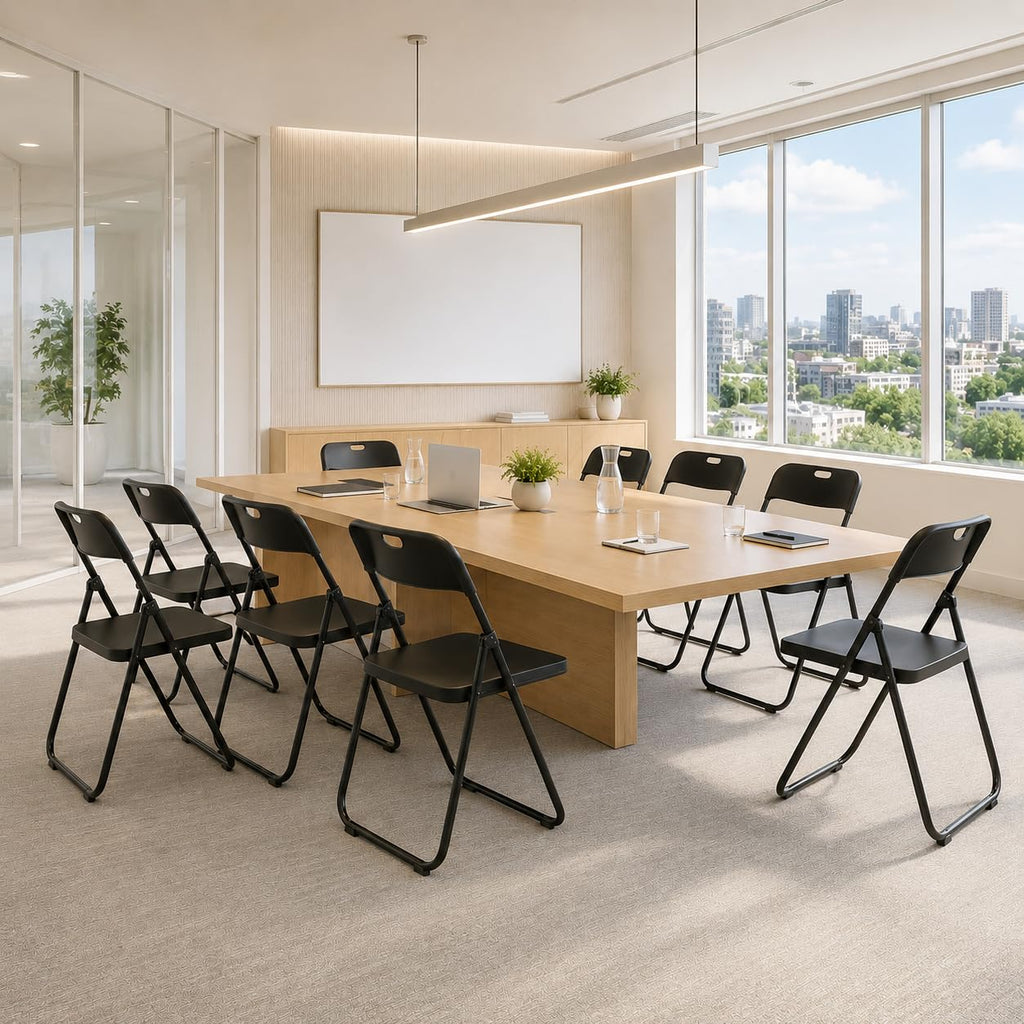 Black Plastic Folding Chairs E218451