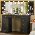 Black Vanity Desk with Mirror Q820
