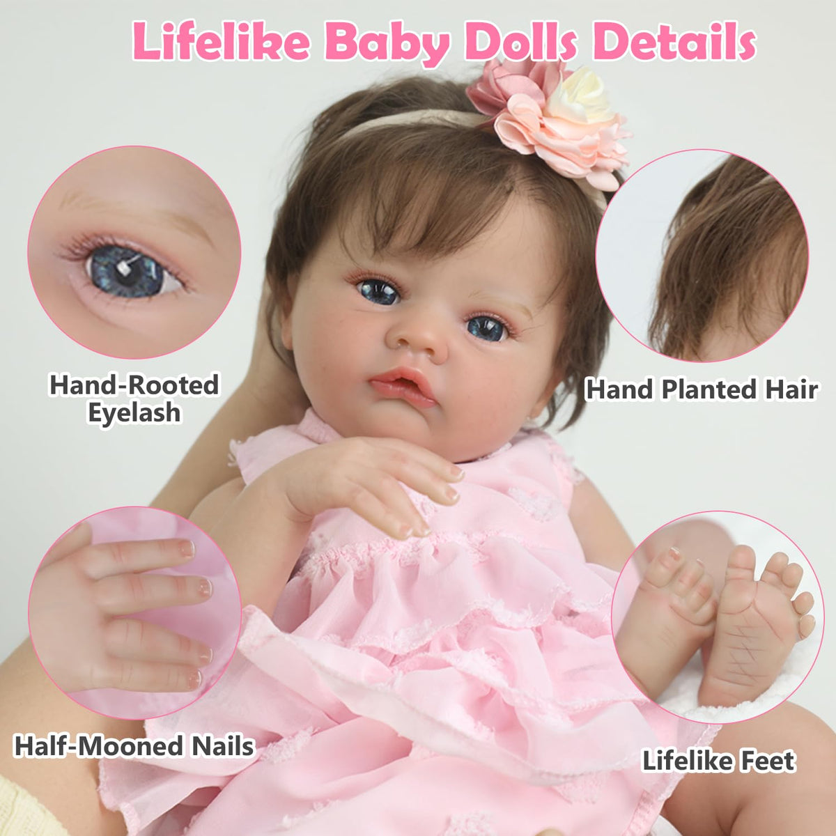 20 Inch Lifelike Reborn Baby Doll Girl with Soft Weighted Body P532