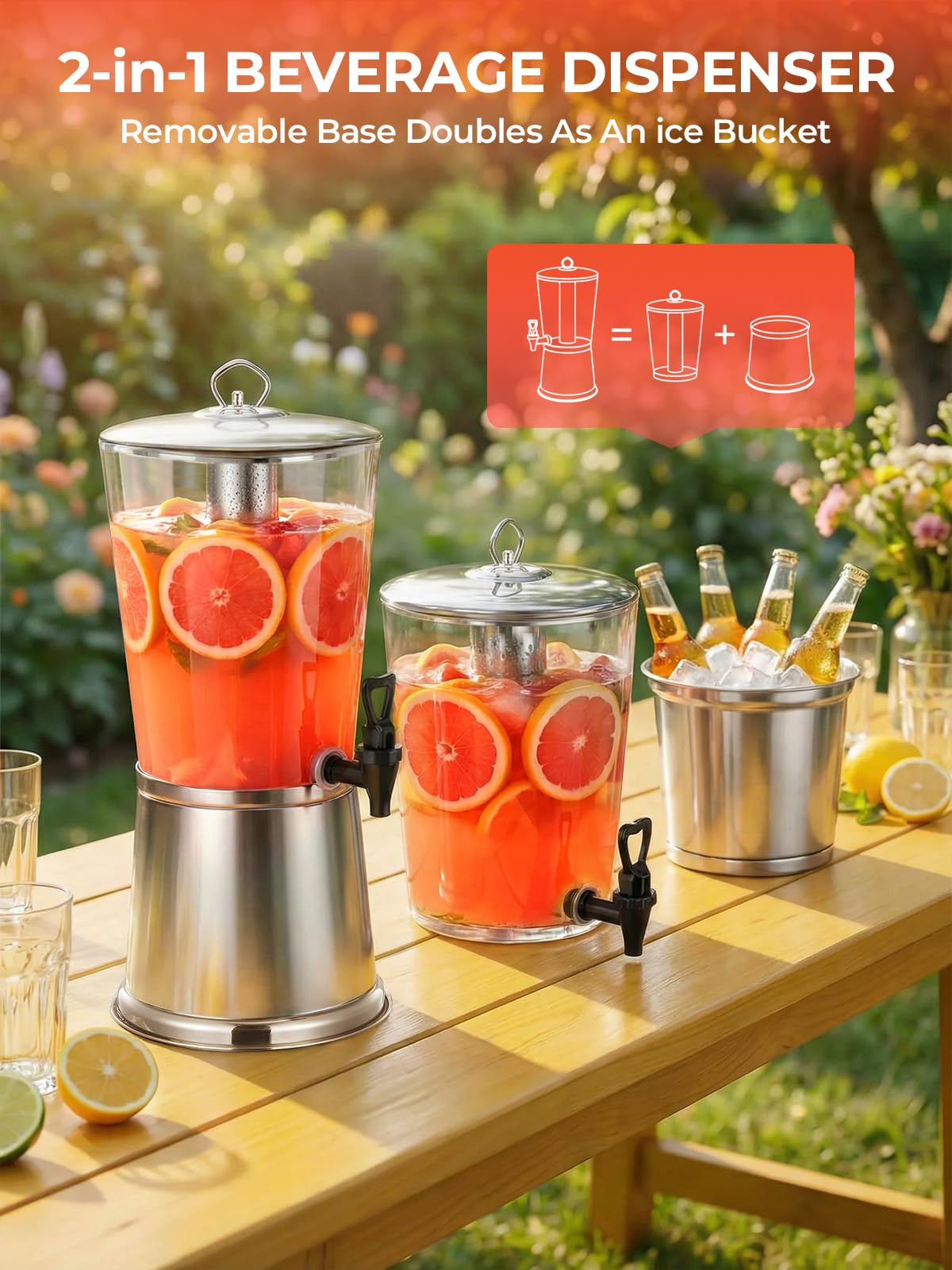 2 Gallon Stainless Steel Beverage Dispenser G8995