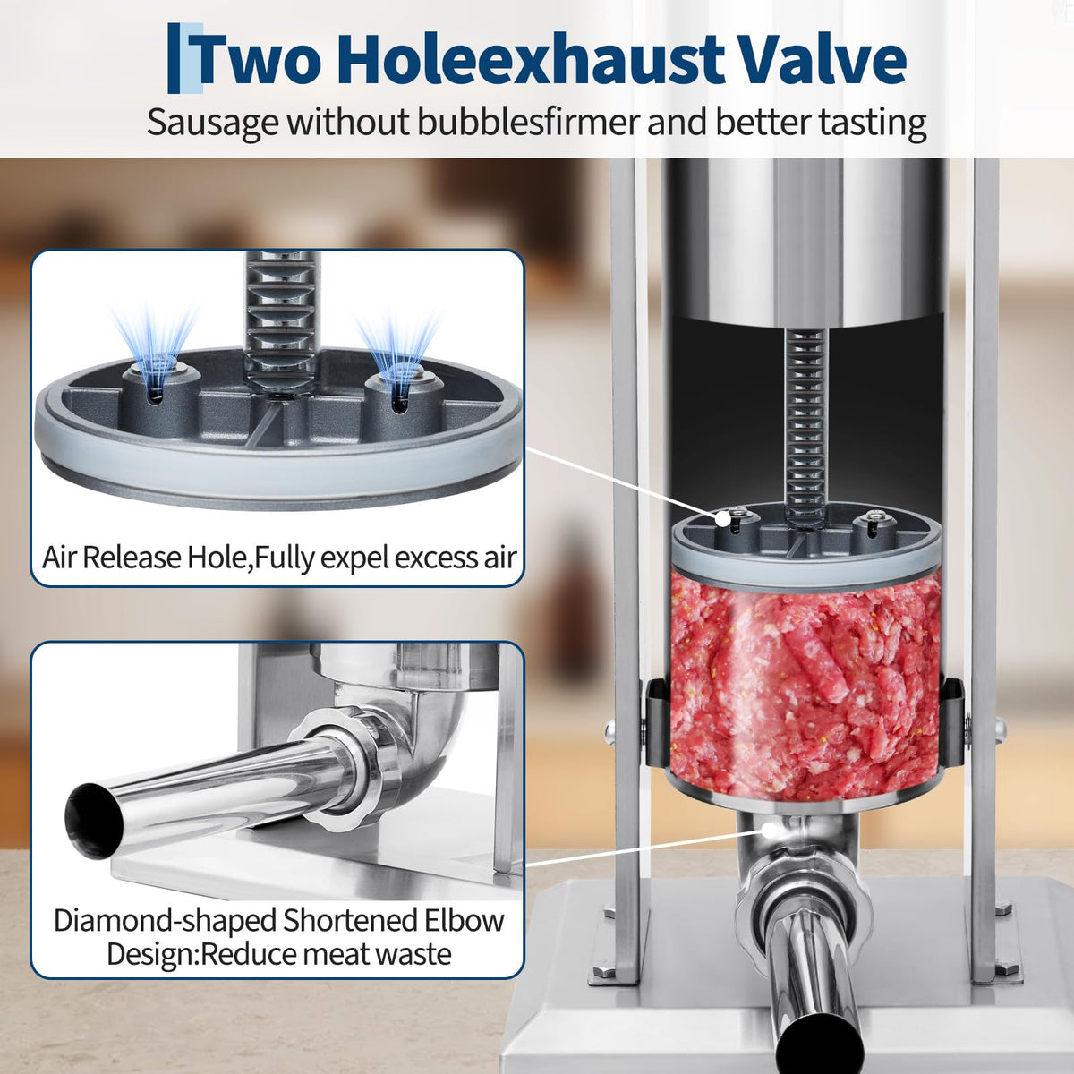 7 L 2-Speed Vertical Sausage Stuffer E6878