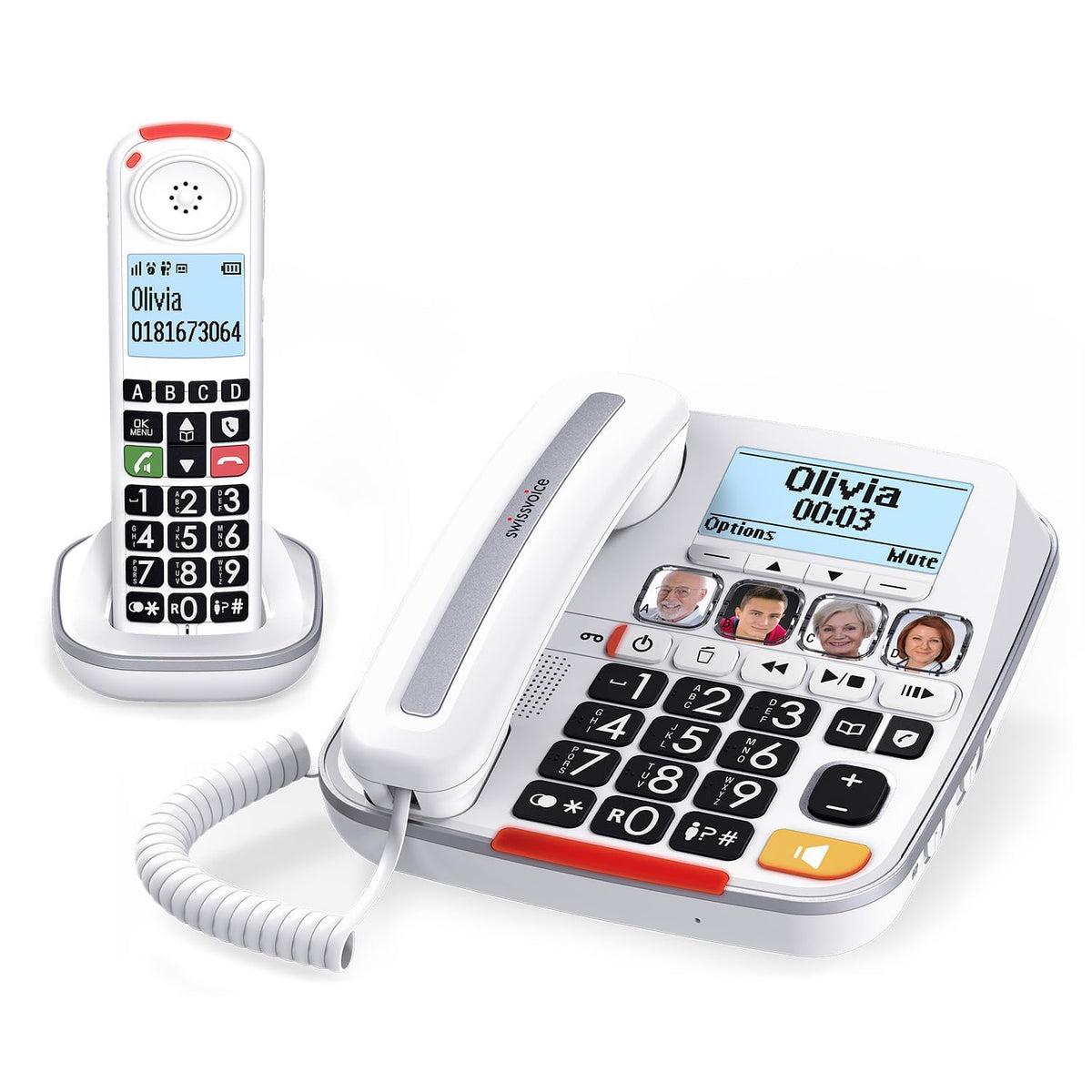 Big Button Phone with Answering Machine and Cordless Handset A171