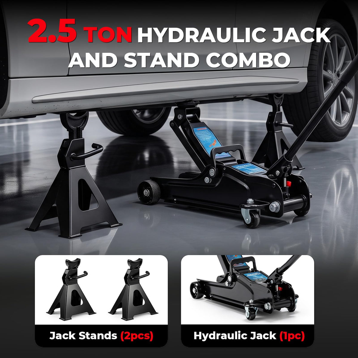 Heavy Duty Steel Hydraulic Floor Jack W69299