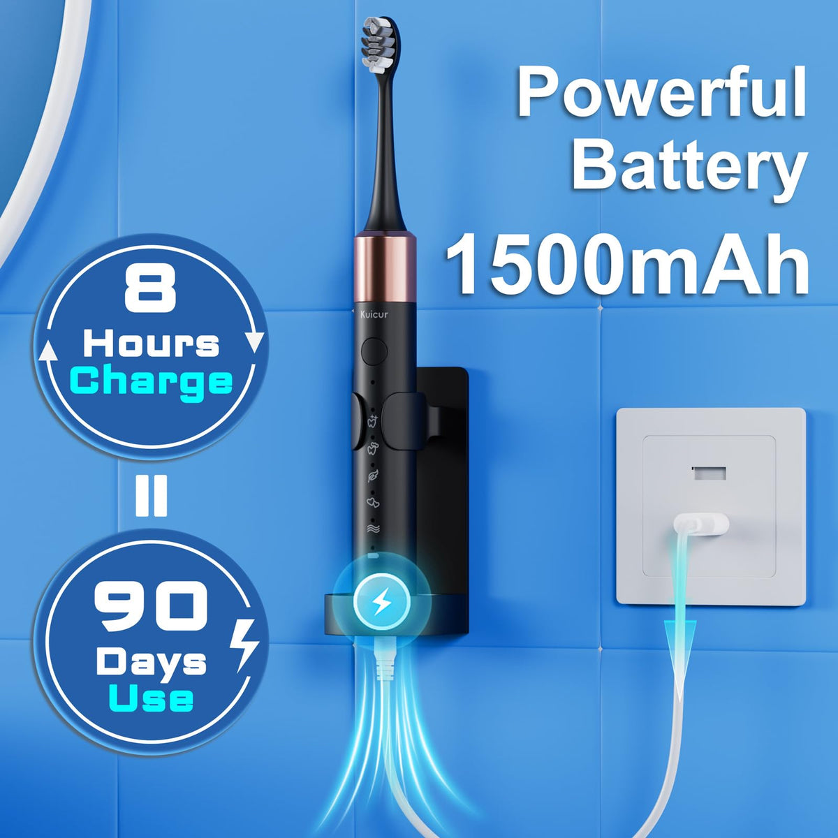 2 Pack Electric Toothbrush Black and Purple White Z869507