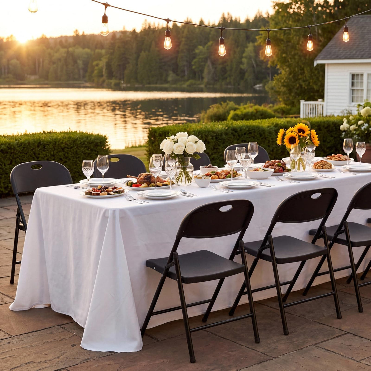 Black Plastic Folding Chairs 10 Pack A5119