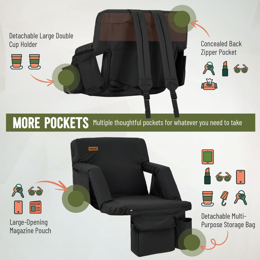 Stadium Seat with Back Support and Armrests W741008