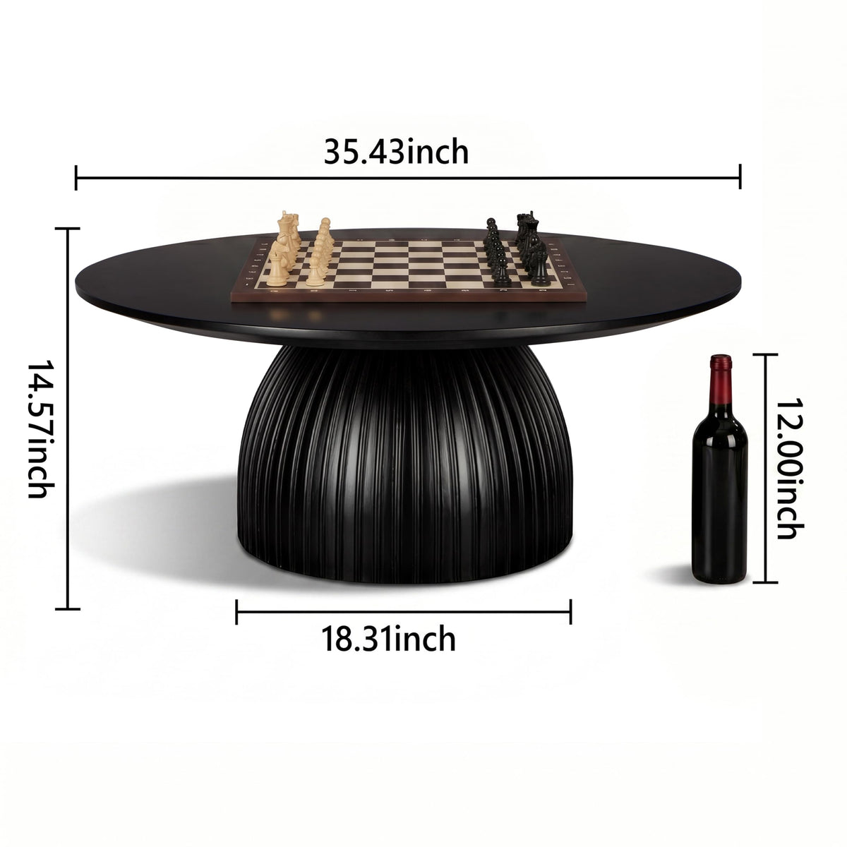 Black Round Drum Coffee Table N4069