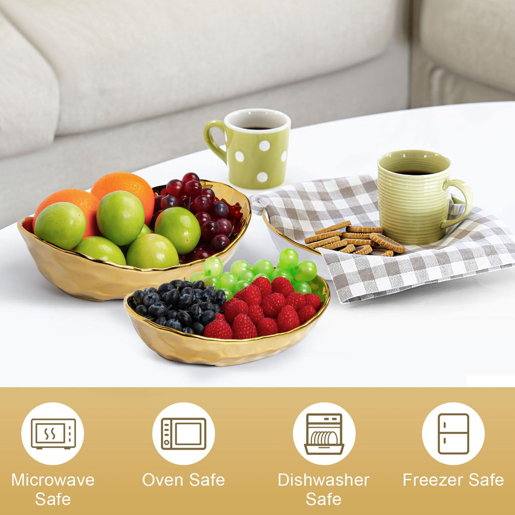 3 Tier Ceramic Fruit Bowl with Metal Stand K42631