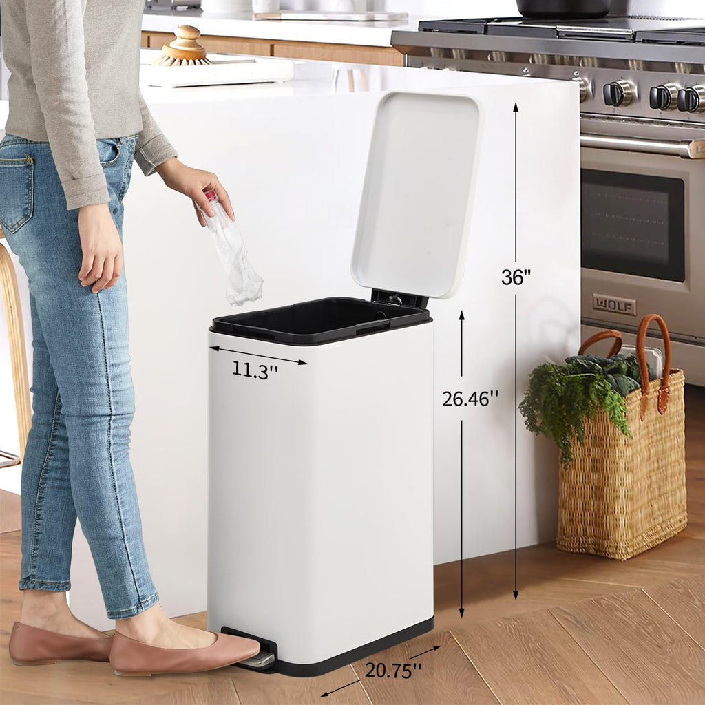 50L Stainless Steel Slim Kitchen Trash Can T192052