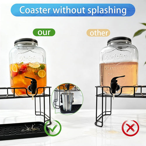 2 Pack 1.5 Gallon Glass Beverage Dispenser with Stand O479479