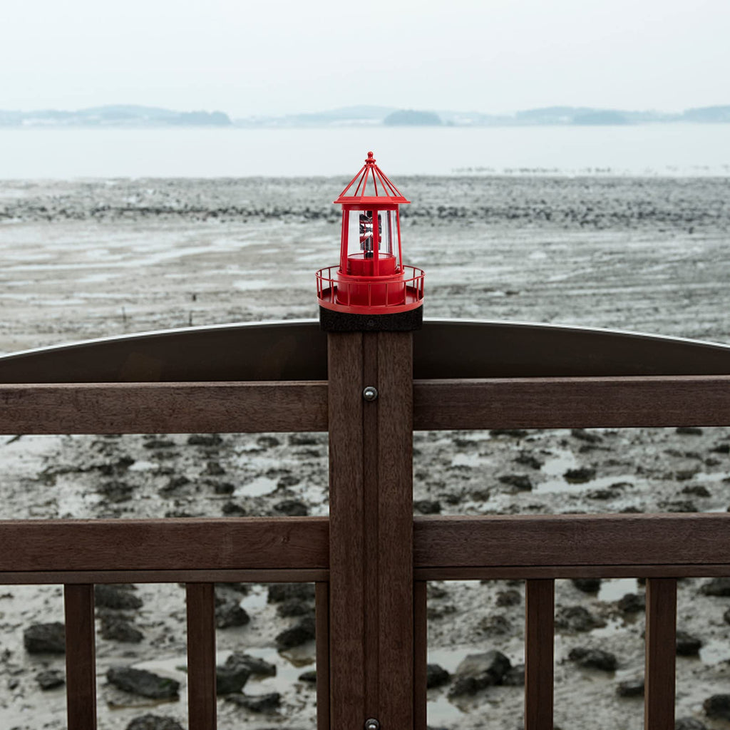 Solar Powered Lighthouse Iron Rotating Solar Light N8190