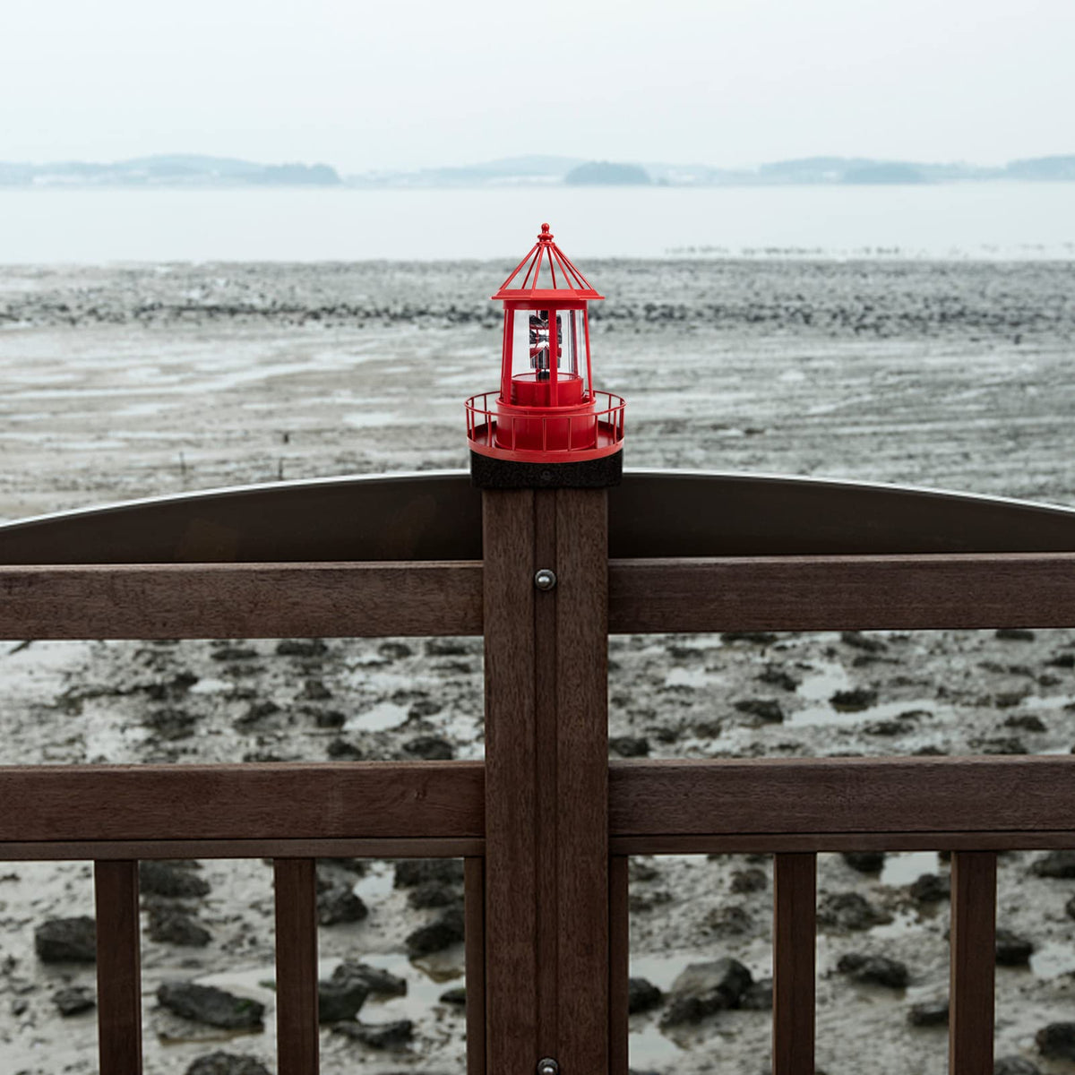 Solar Powered Lighthouse Iron Rotating Solar Light N8190