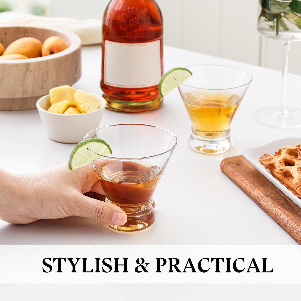 Stemless Cocktail Glasses Set of 4 S8136