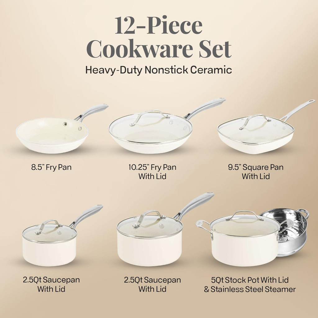 12 Pc Non Stick Ceramic Cookware Set U205472
