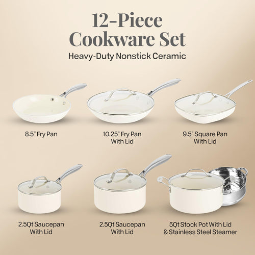 12 Pc Non Stick Ceramic Cookware Set U205472