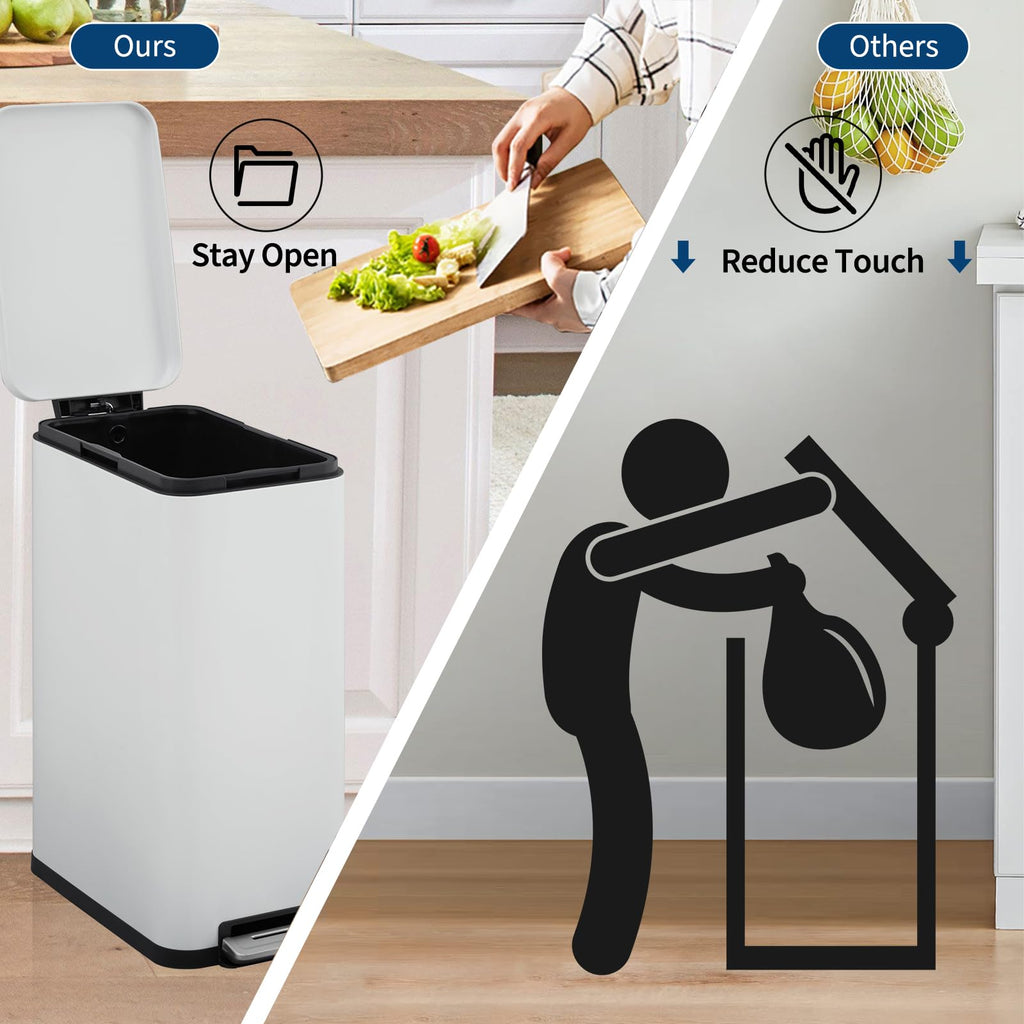 50L Stainless Steel Slim Kitchen Trash Can T192052