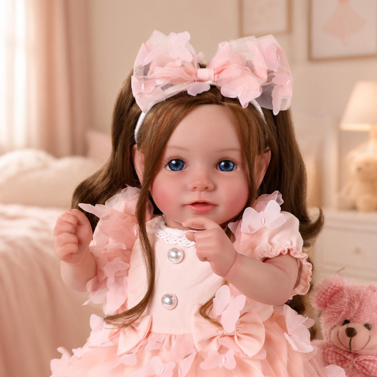 20 Inch Reborn Baby Dolls with Brown Hair J92085