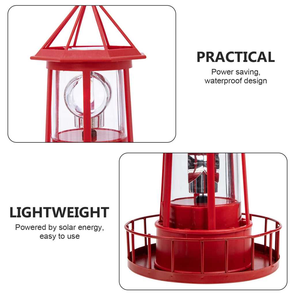 Solar Powered Lighthouse Iron Rotating Solar Light N8190