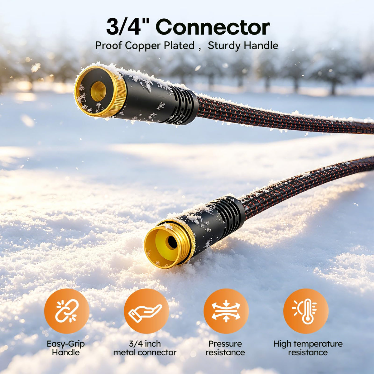 3/4" Flexible Non-Expandable Garden Hose with 10 Function Nozzle, 100ft O786