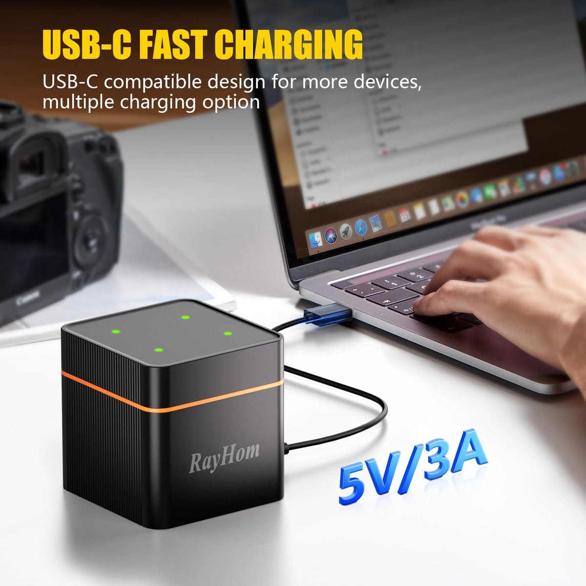 4 Pack 10000mAh Rechargeable D NiMH Batteries with 4 Slot Charger V18284