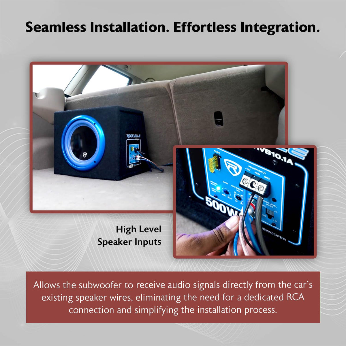 10" Active Powered Car Subwoofer with Enclosure W1633