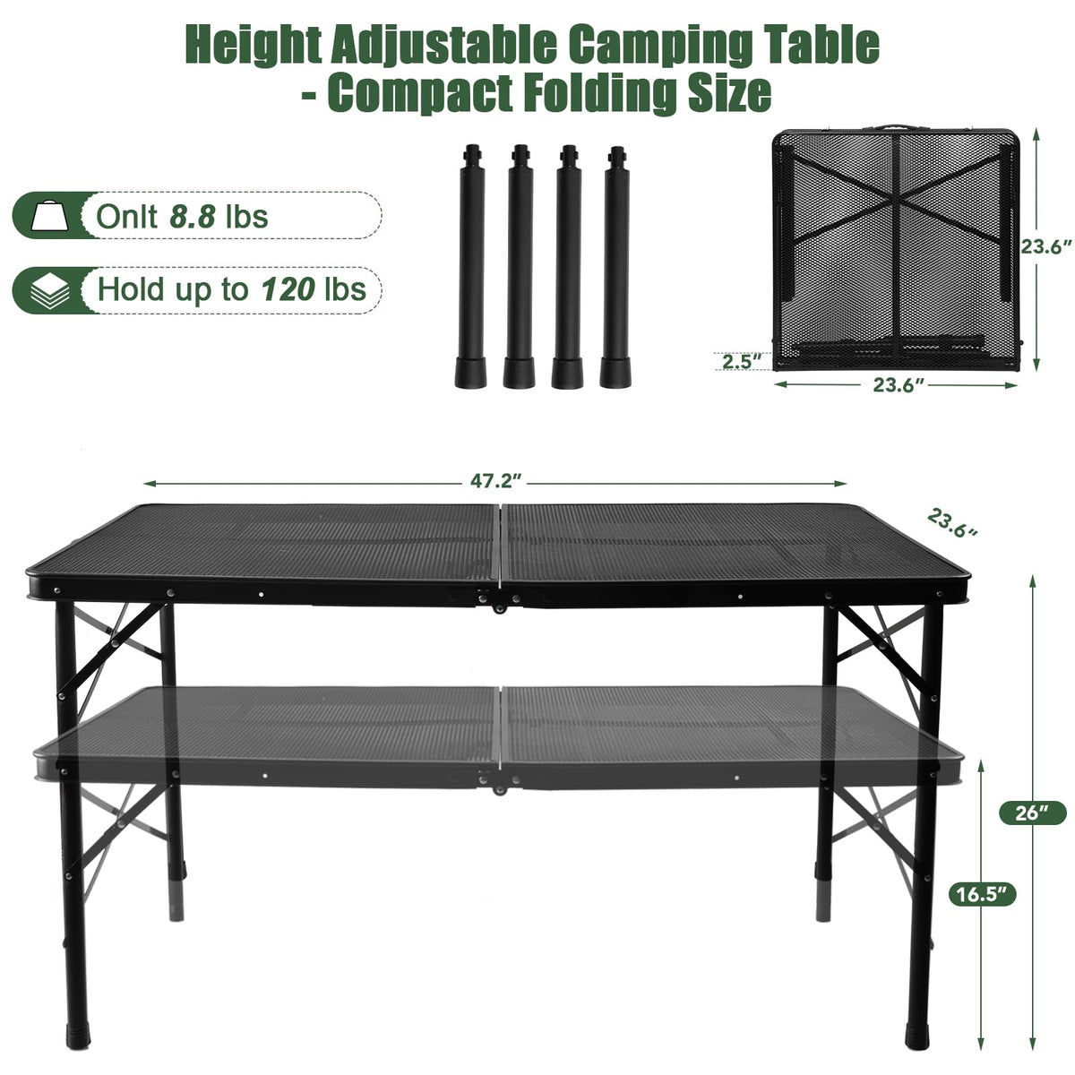 4Ft Metal Folding Camping Table K4039