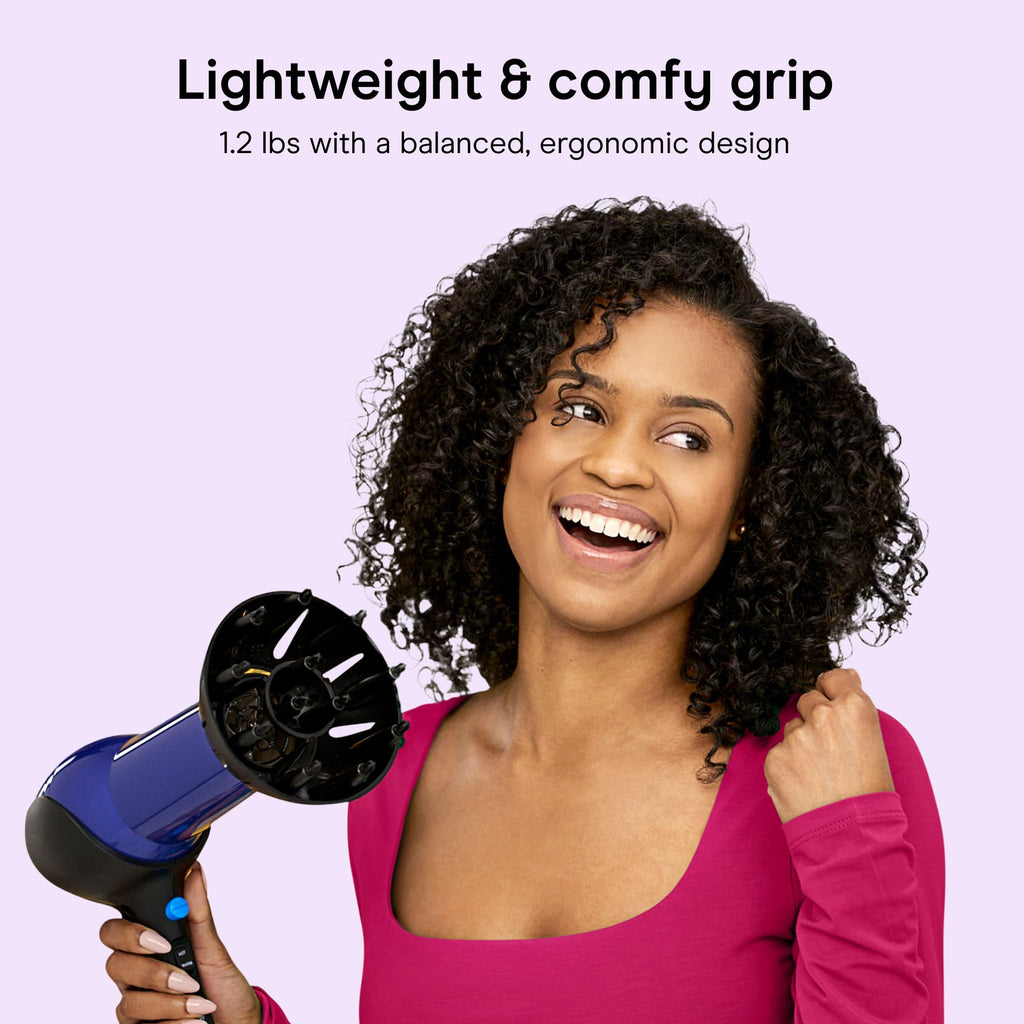 Lightweight 1875W Hair Dryer with Diffuser & Concentrator Attachments M870561