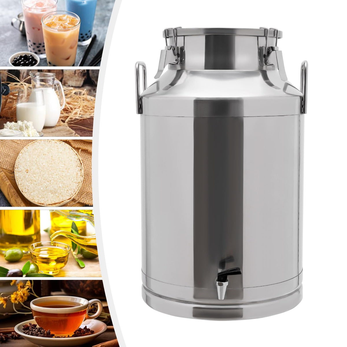 60L Stainless Steel Milk Can with Faucet S95717