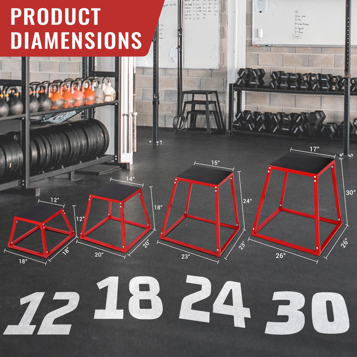 Adjustable Steel Plyometric Jump Box Set Y958943