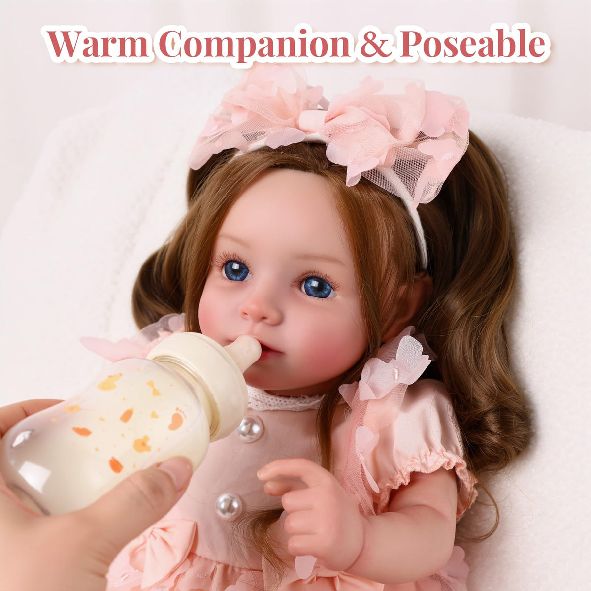 20 Inch Reborn Baby Dolls with Brown Hair J92085