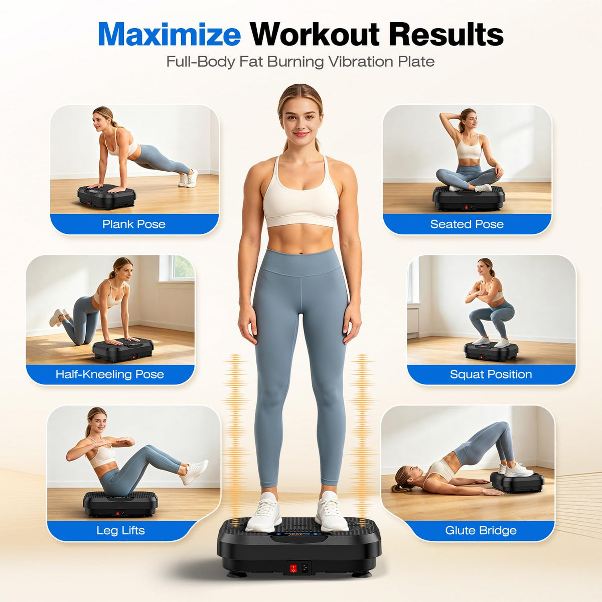 Vibration Plate Exercise Machine Black J2250