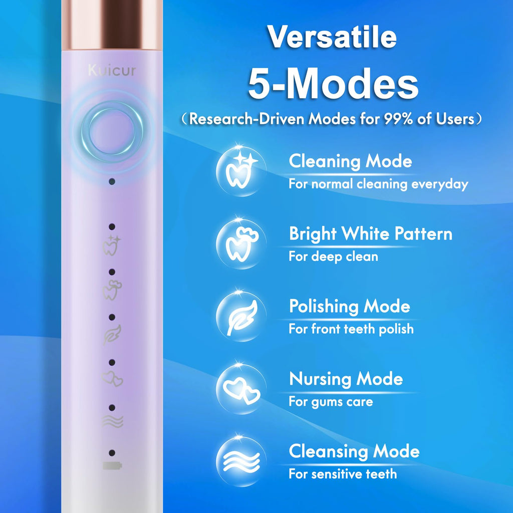 2 Pack Electric Toothbrush Black and Purple White Z869507