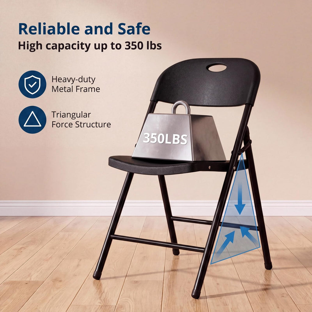 Black Plastic Folding Chairs 10 Pack A5119