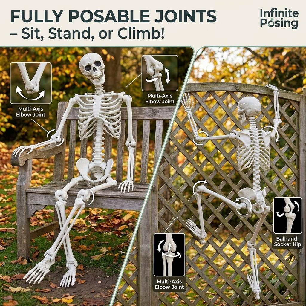 7.9FT Life Size Posable Skeleton E5459