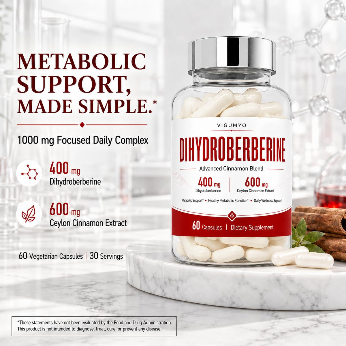 Dihydroberberine with Ceylon Cinnamon 1000 mg, 60 Capsules P149185