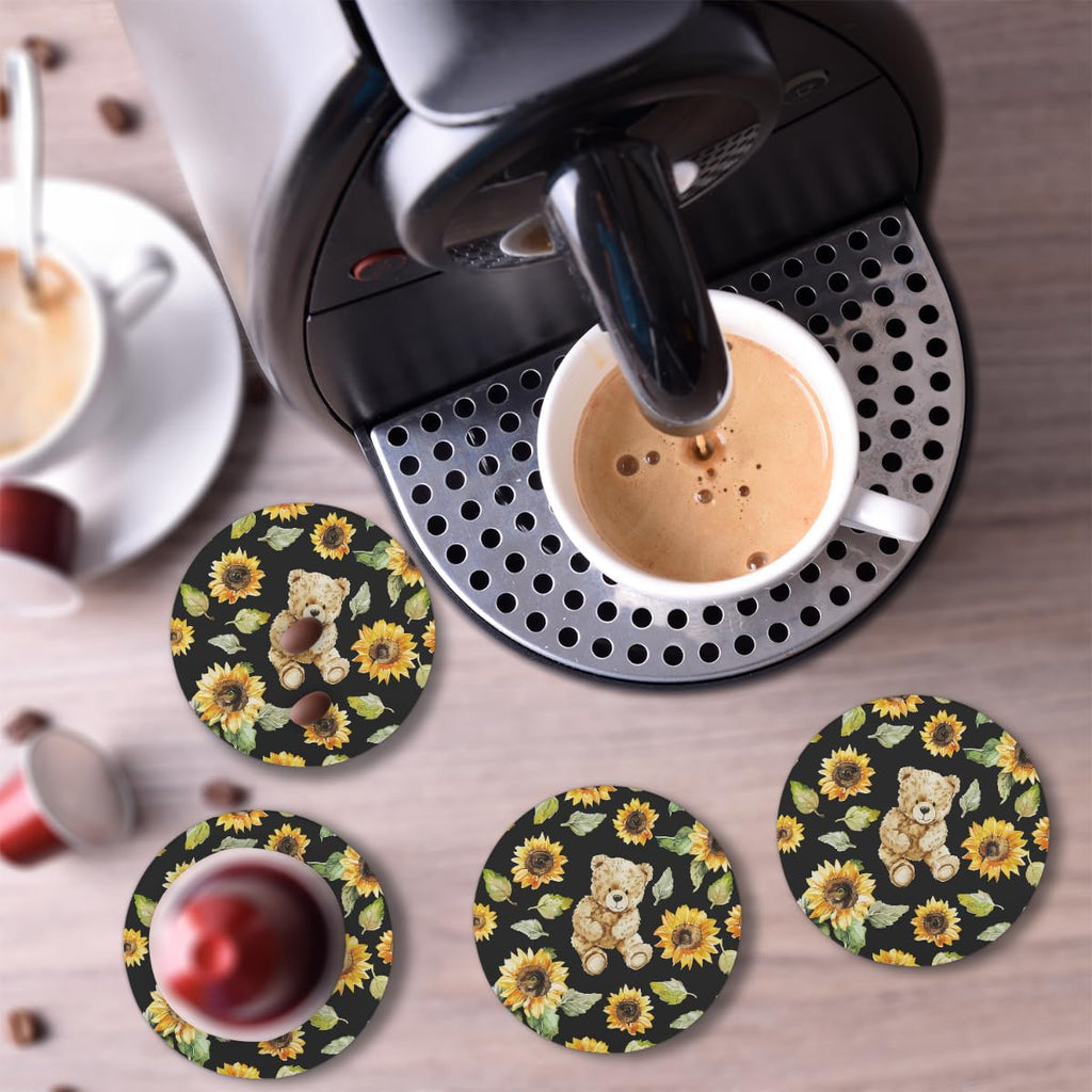 Round Absorbent Ceramic Coasters Set of 4 O197076