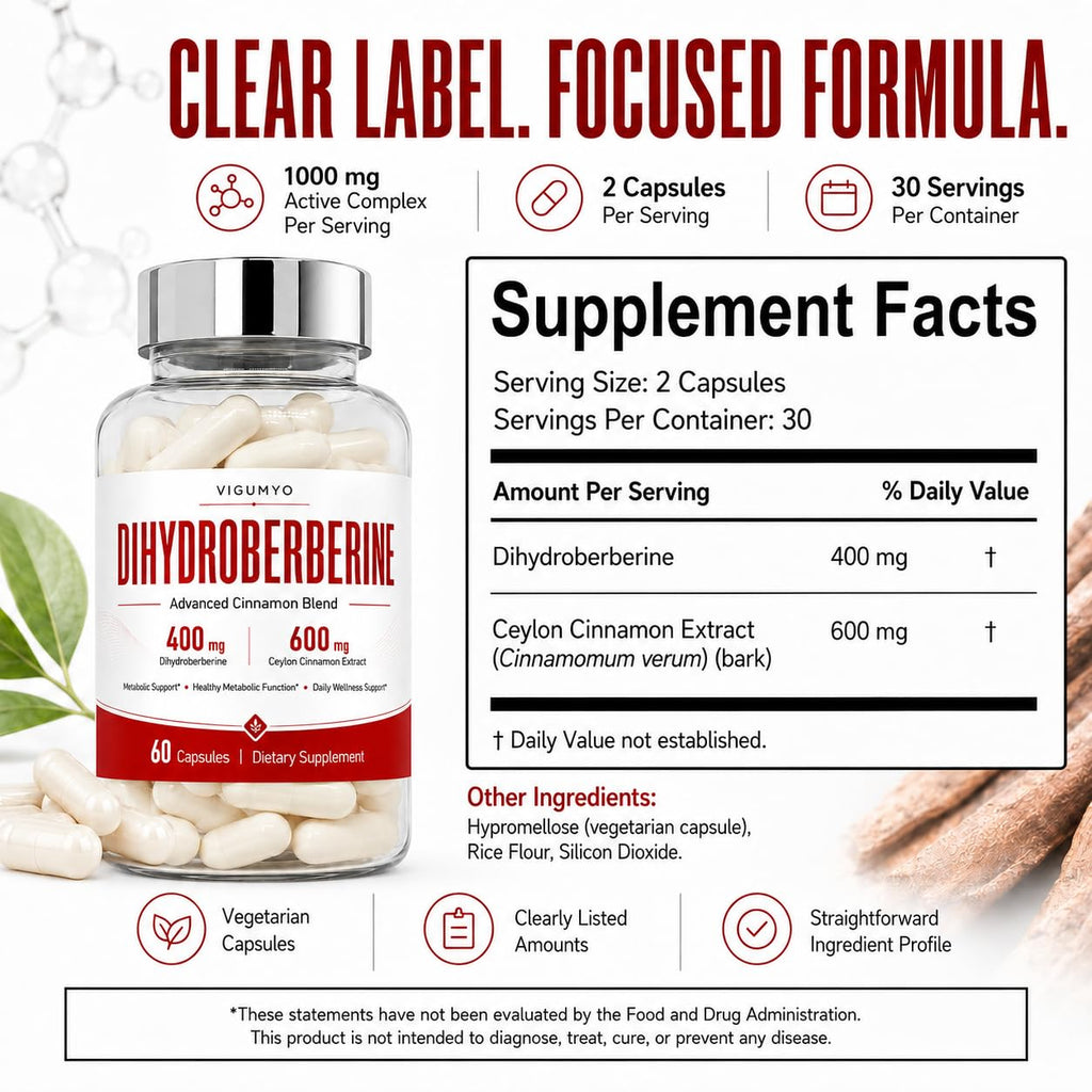 Dihydroberberine with Ceylon Cinnamon 1000 mg, 60 Capsules P149185